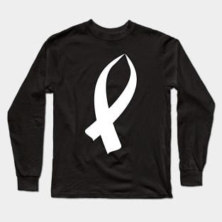 Awareness Ribbon (White) Long Sleeve T-Shirt